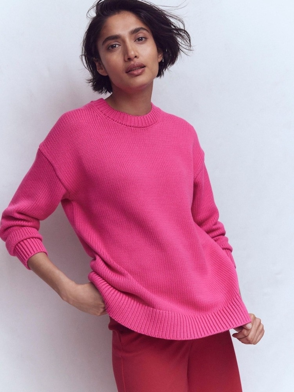 Boden Hot Pink Crewneck Sweater